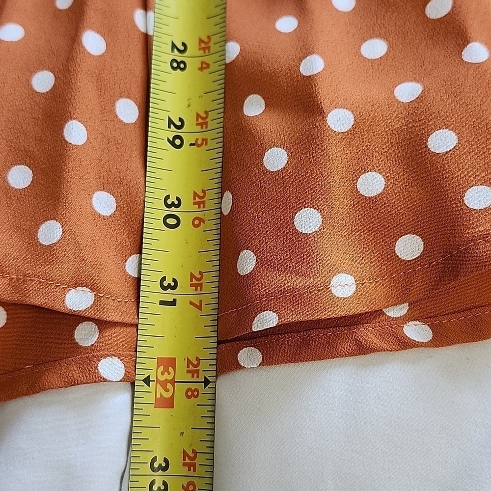 Flynn Skye Golden Polka Dot Open Back Bell Sleeve Tie Back Mini Dress XSMALL - Picture 12 of 12
